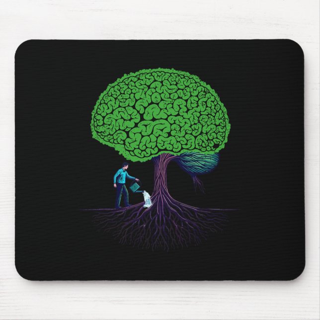Feeding Brain Mental Health Awareness Prevent Suic Mouse Pad (Front)