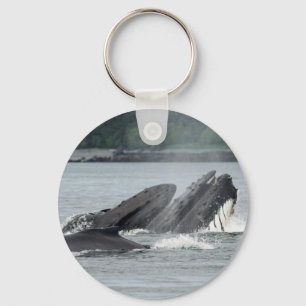 Feeding Humpback Whales Key Ring