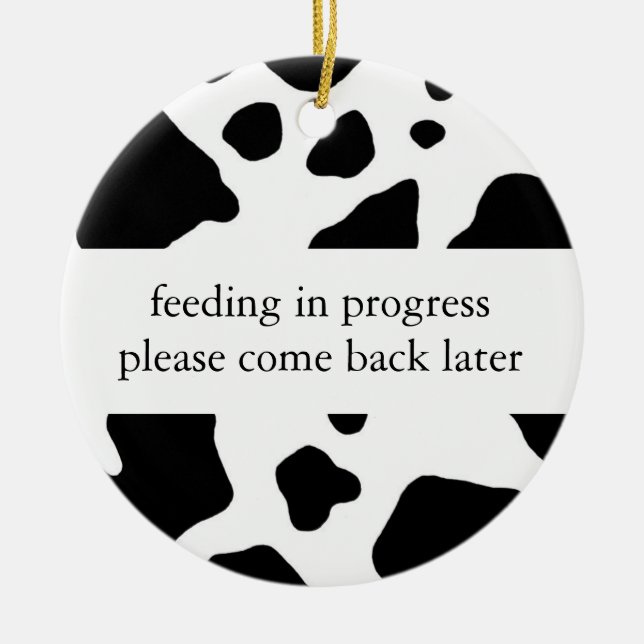 Feeding in progress door hanger ceramic tree decoration (Front)