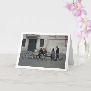 Feeding the Birds in Rome Card