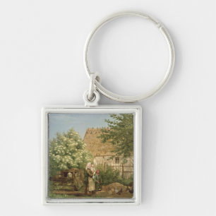 Feeding the Chickens Key Ring