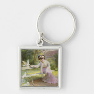Feeding the Doves Key Ring