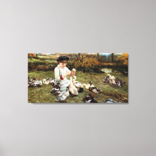 Feeding the Ducks Canvas Print