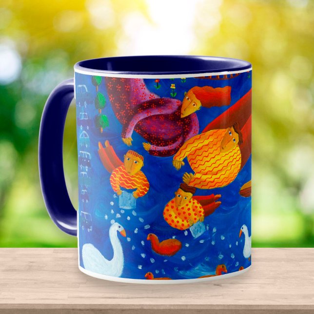 Feeding The Ducks Contemporary Art Painting Mug (Creator Uploaded)