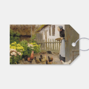 Feeding the Hens (by H.A. Brendekilde) Gift Tags