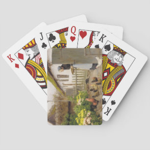 Feeding the Hens (by H.A. Brendekilde) Playing Cards