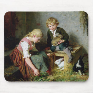 Feeding the Rabbits Mouse Pad