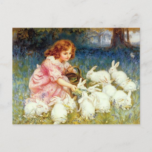 Feeding the Rabbits Postcard (Front)