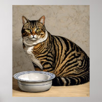 Feeding Time? - Cat Art Print