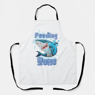 FEEDING ZONE SHARK , CARTOON STYLE APRON