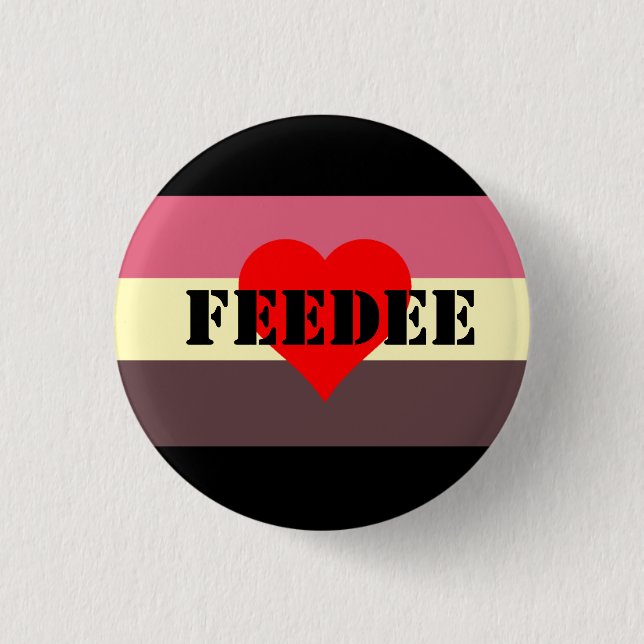 Feedist Pride Flag Pin- Feedee 3 Cm Round Badge (Front)