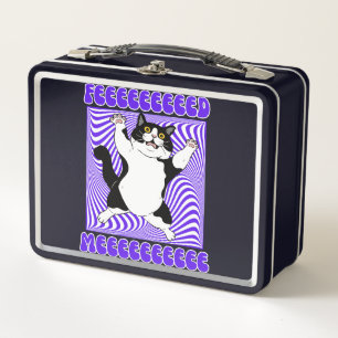 "Feeed Meeee" / She Believed Funny Cat Metal Lunch Box