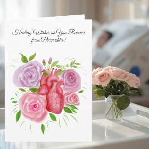 Feel Better After Pericarditis Heart Roses Card