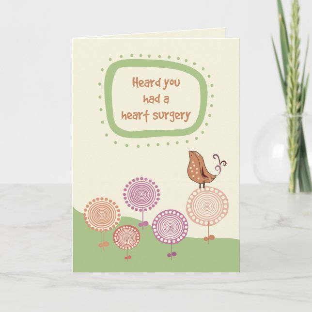 Feel Better, Get Well after Heart Surgery, Bird Card (Front)
