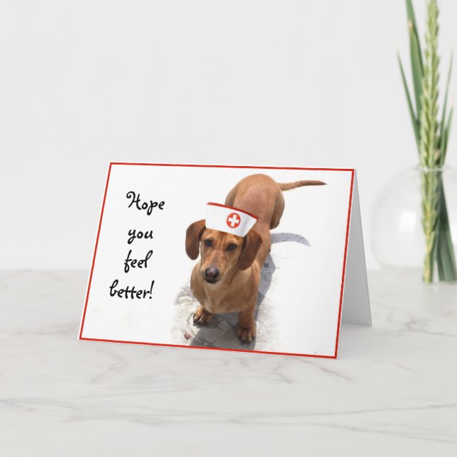 Feel better roofing dog only greeting card (Front)