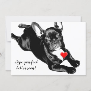 Feel better soon French Bulldog flat card
