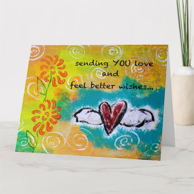 Feel Better Wishes - Blank Greeting Card (Front)