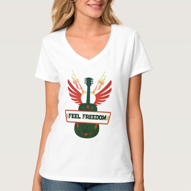 Feel Freedom V-Neck Tee | Freefit Women's Basic Co (Front)