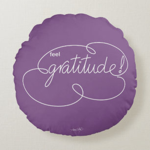 feel GRATITUDE - Bold CloudS - W Round Cushion