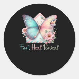 Feel Heal Reveal Classic Round Sticker