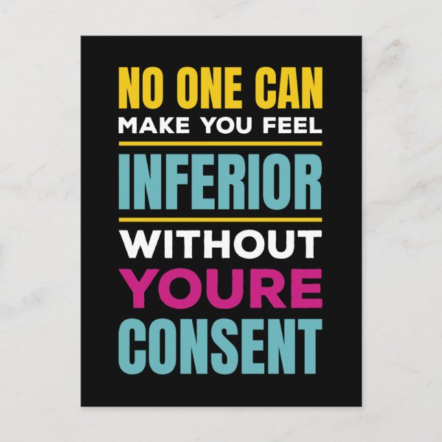 Feel Inferior Eleanor Roosevelt Women's Rights Postcard (Front)