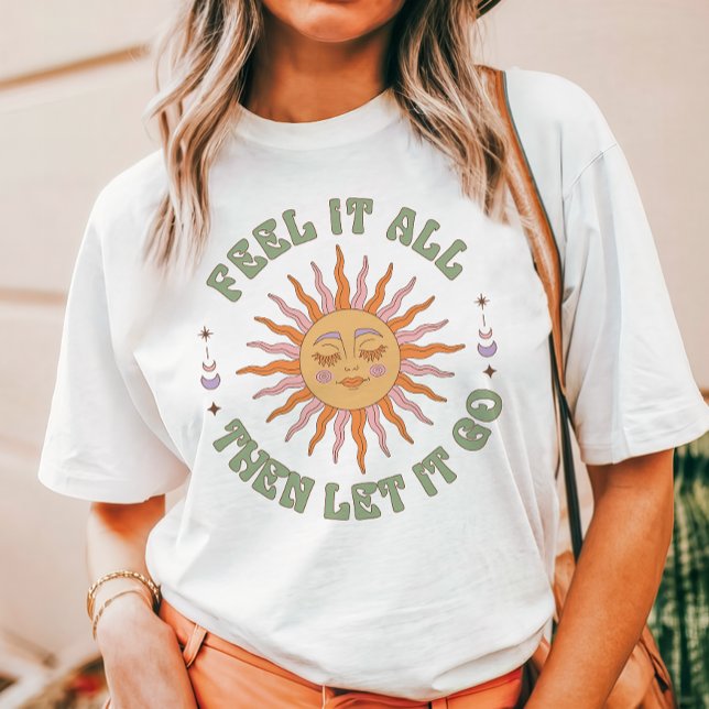 Feel It All Then Let It Go Retro Boho Sun Tri-Blend Shirt (Creator Uploaded)