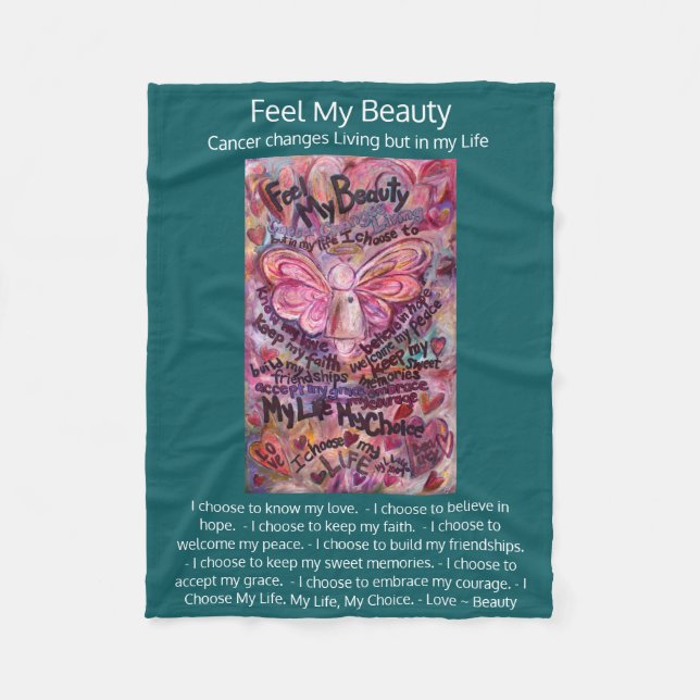Feel My Beauty Cancer Angel Poem Soft Blankets (Front)