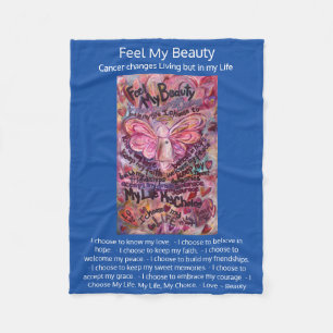 Feel My Beauty Cancer Poem Angel Art Soft Blankets
