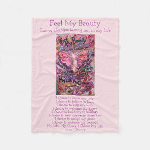 Feel My Beauty Cancer Poem Angel Fleece Blankets