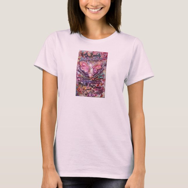 Feel My Beauty Pink Cancer Angel T-Shirt (Front)