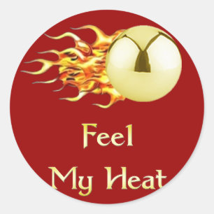 Feel My Heat Flaming Pinball Classic Round Sticker
