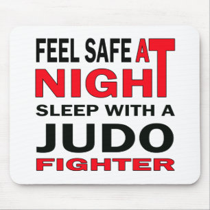 Feel safe at night sleep with a judo fighter mouse pad