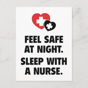 Feel Safe At Night. Sleep With A Nurse. Postcard