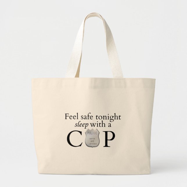 Feel safe tonight! large tote bag (Front)