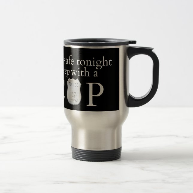 Feel safe tonight! travel mug (Right)