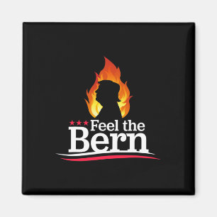 Feel The Bern - Flaming Trump Fire Campaign Logo B Magnet