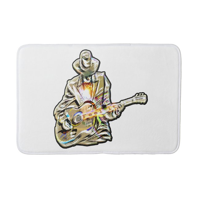 Feel the Blues – Artistic Guitar Design Bath Mat (Front)