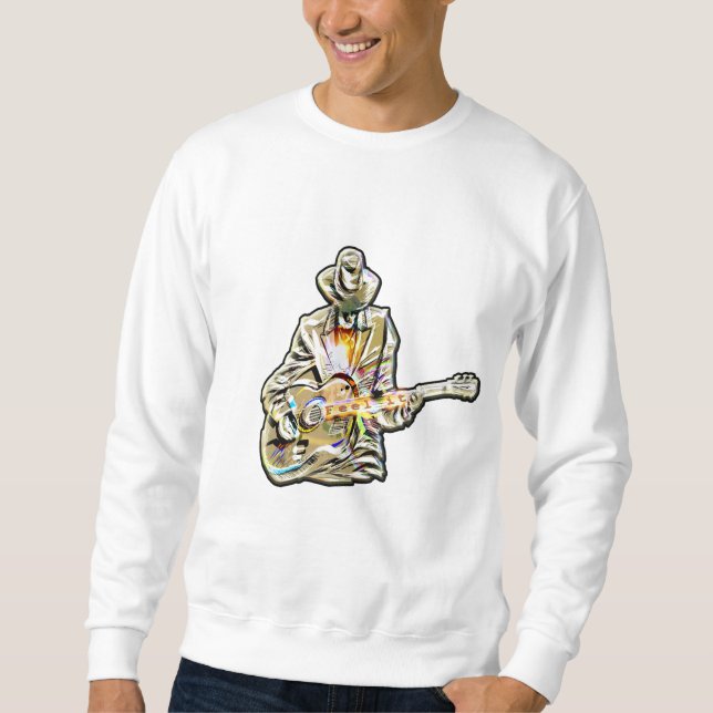 Feel the Blues – Artistic Guitar Design Sweatshirt (Front)