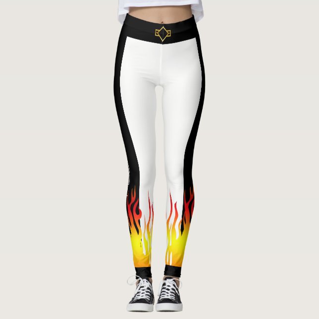 Feel The Burn Flame Aerobic Workout Leggings (Front)