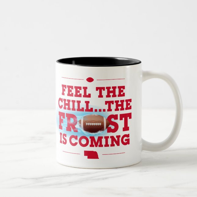 Feel the Chill...the Frost is Coming. Two-Tone Coffee Mug (Right)
