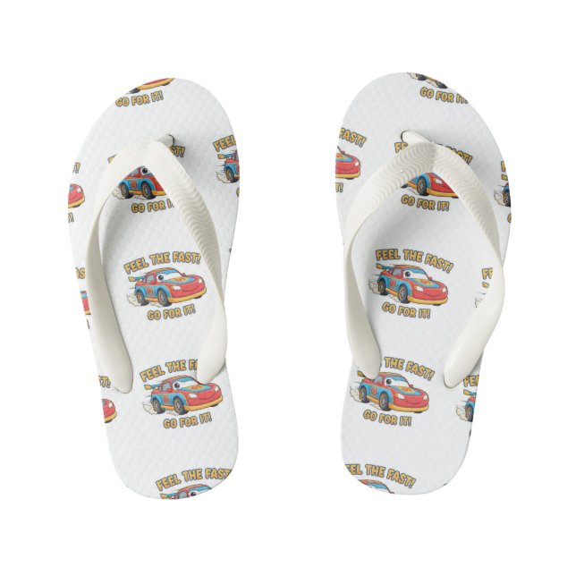 "Feel The Fast" Junior Racer Edition Kid's Jandals (Footbed)