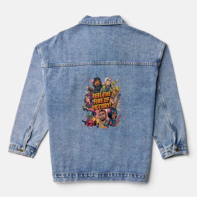 Feel the fire of victory denim jacket (Back)