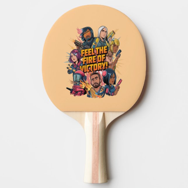 Feel the fire of victory ping pong paddle (Front)