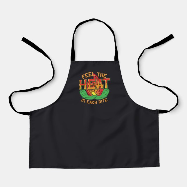 Feel The Heat In Each Bite Green Chilli Pepper Hot Apron (Front)