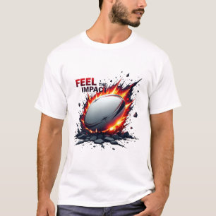 Feel the Impact – Explosive Rugby Ball Graphic T-Shirt