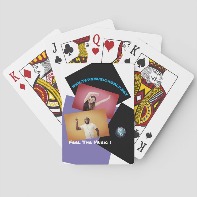 Feel The Music Playing Cards (Back)