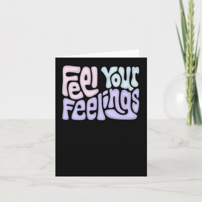 Feel Your Feelings Word Art Sticker2  Card (Front)
