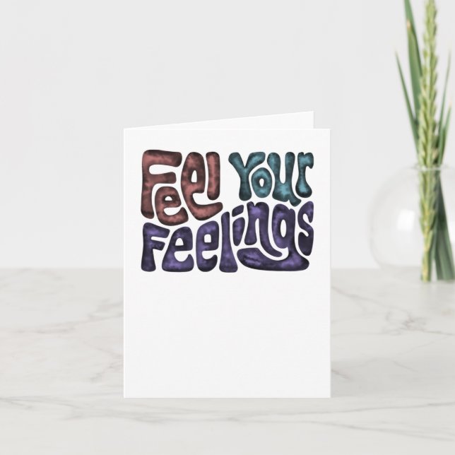 Feel Your Feelings Word Art Sticker  Card (Front)