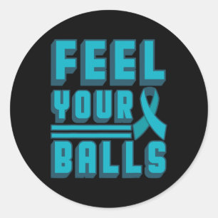 Feel Your World Cancer Day Gift Teal Ribbon Mum  Classic Round Sticker