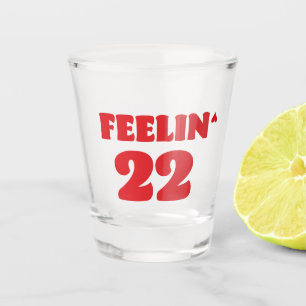 Feelin' 22 Shot Glass, Swifty 22 Birthday Shot Gla Glass